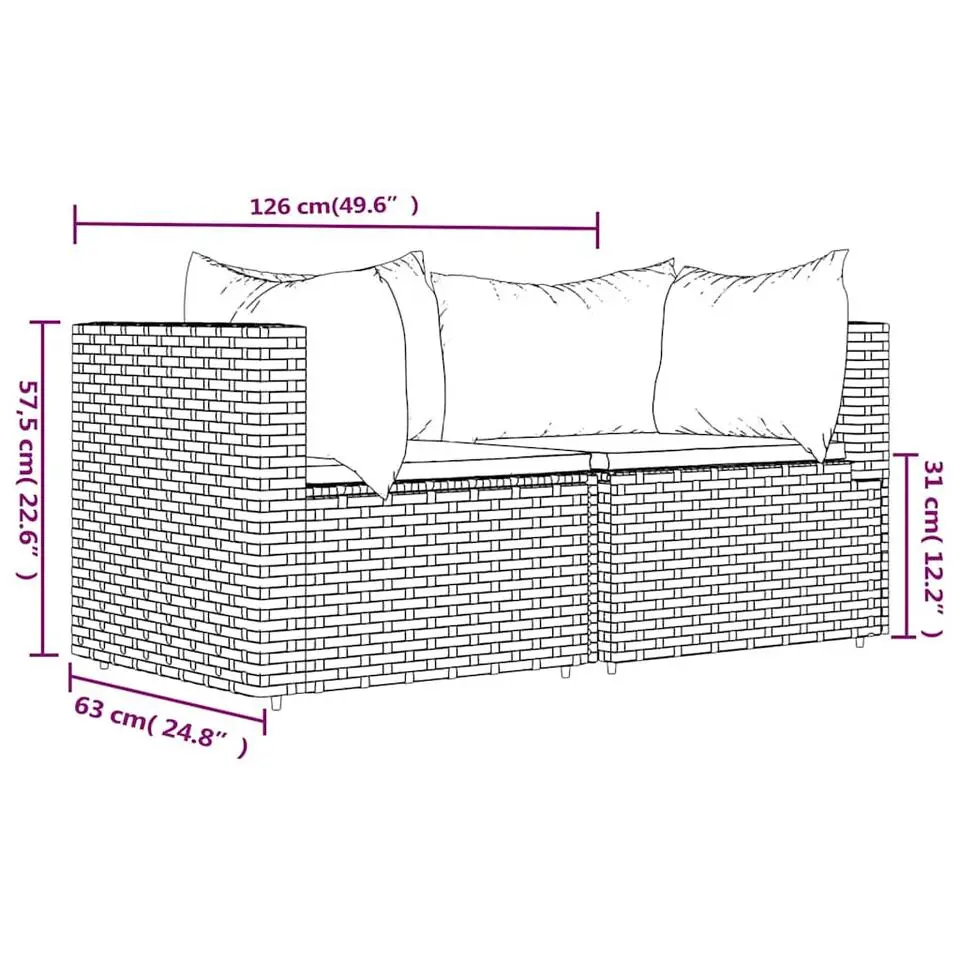 vidaXL - Hoekbank - Bruin - Poly rattan