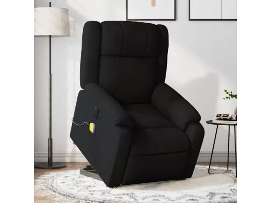 Fauteuil inclinable massant électrique Noir Tissu