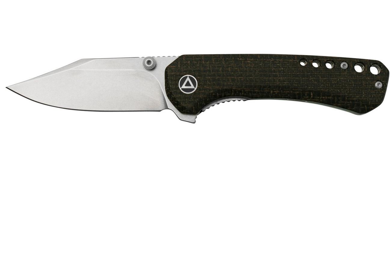 QSP Knife Kestrel QS145-A1 Stonewashed, Brown Micarta, zakmes