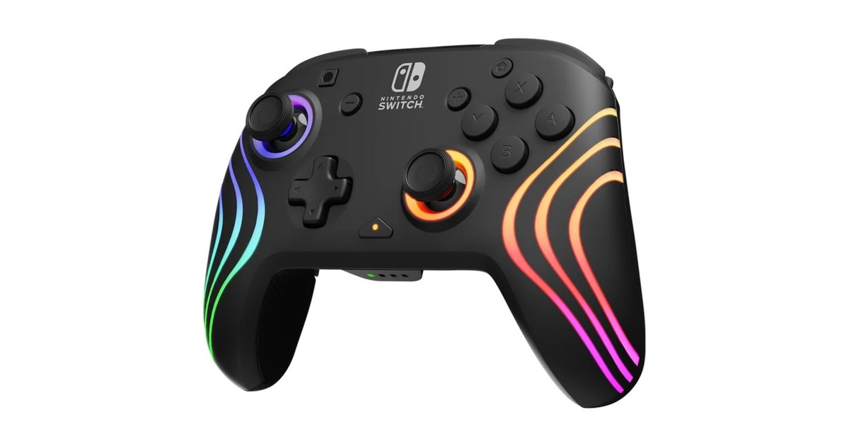 PDPNintendo Switch Black Afterglow Wave Wireless Controller With Motion  (Zwart, Nintendo Switch, Nintendo Switch- OLED model, Nintendo Switch lite)