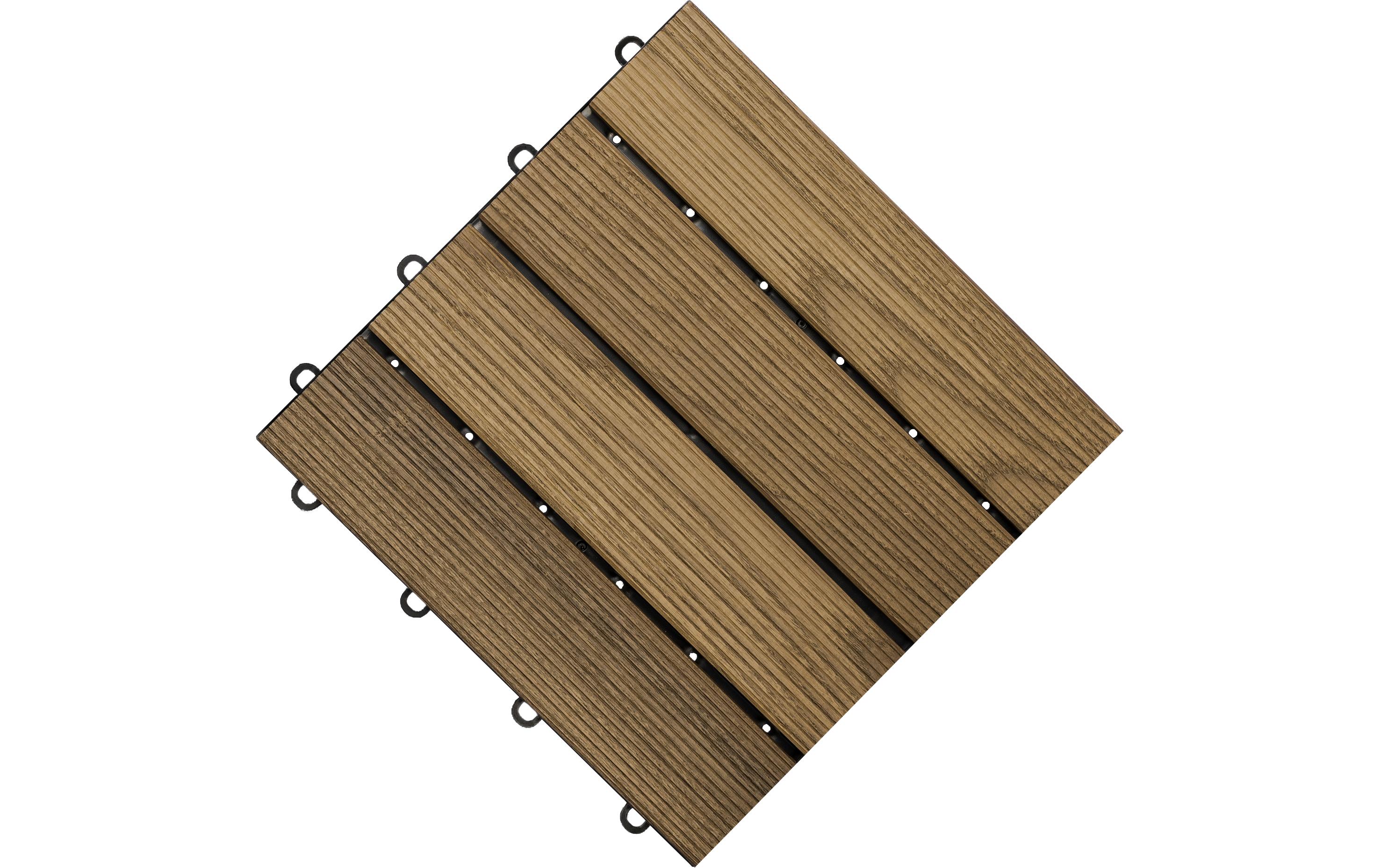 Balkon-& Terrassenplatten Esche, 4 Latten 30 x 30, 6 Stk.Bodenplatte aus Eschenholz