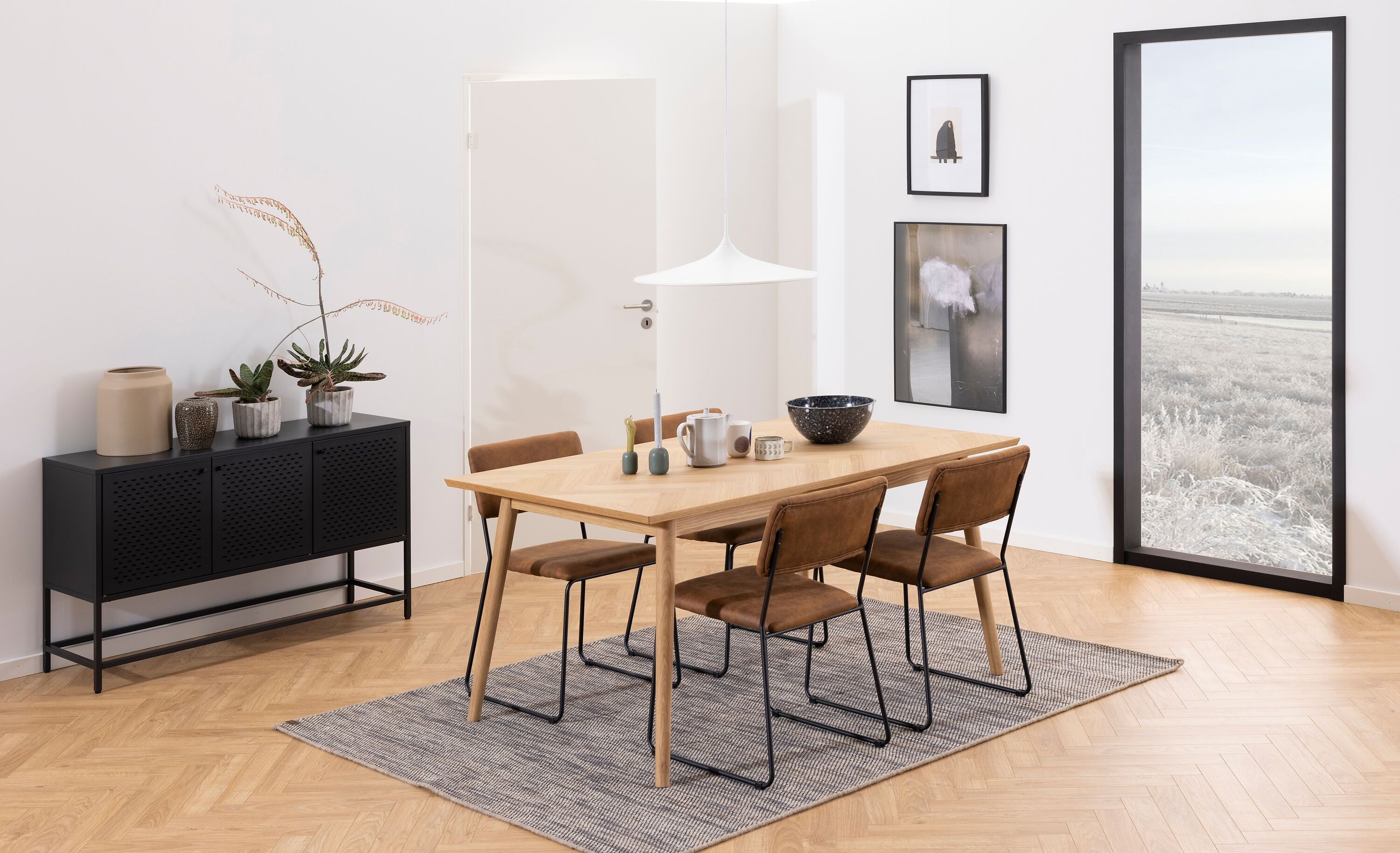JAXTON Sideboard - Schwarz / B: 125.0 cm x T: 40.0 cm x H: 75.0 cm