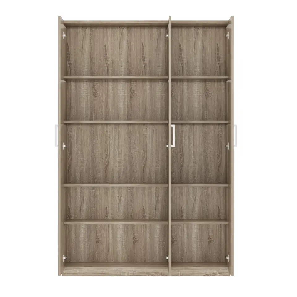 Interiax Kledingkast 'Mila' - Sonoma Eik - 3 Deurs - 180x120x42 cm