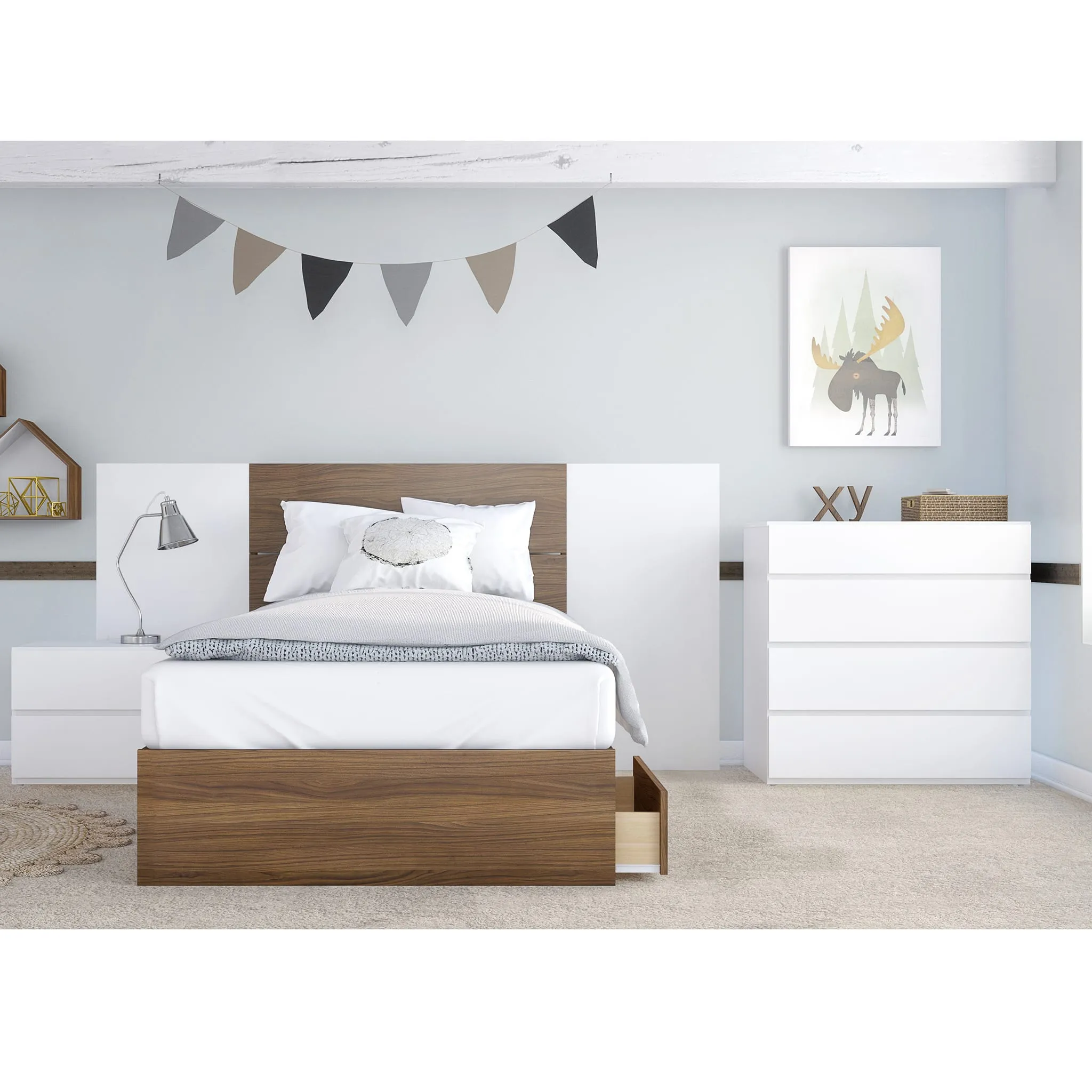 Nexera Bureau 4 Tiroirs Bali - Blanc