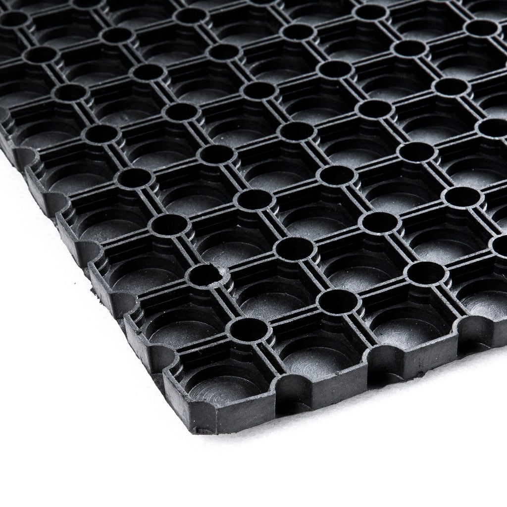 Ringmat 100 x 150 cm Gesloten bodem Zwart