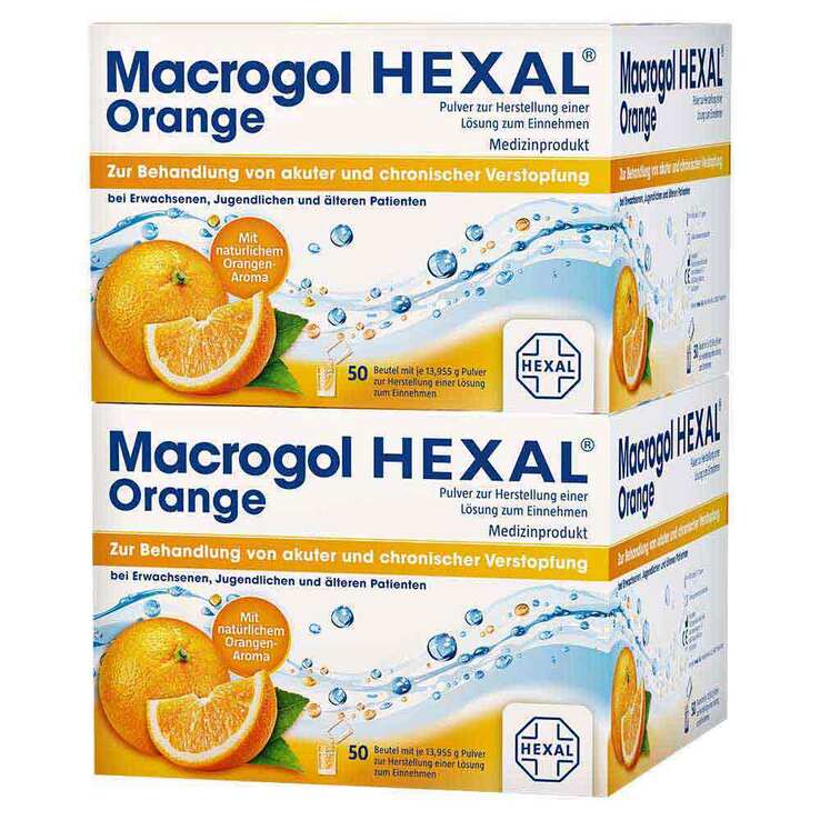 Macrogol HEXAL Orange Pulver zur Herstellung einer Lösung zum Einnehmen Beutel , 100 St