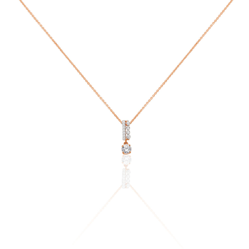 Collier Alie Or Rose Oxyde De Zirconium