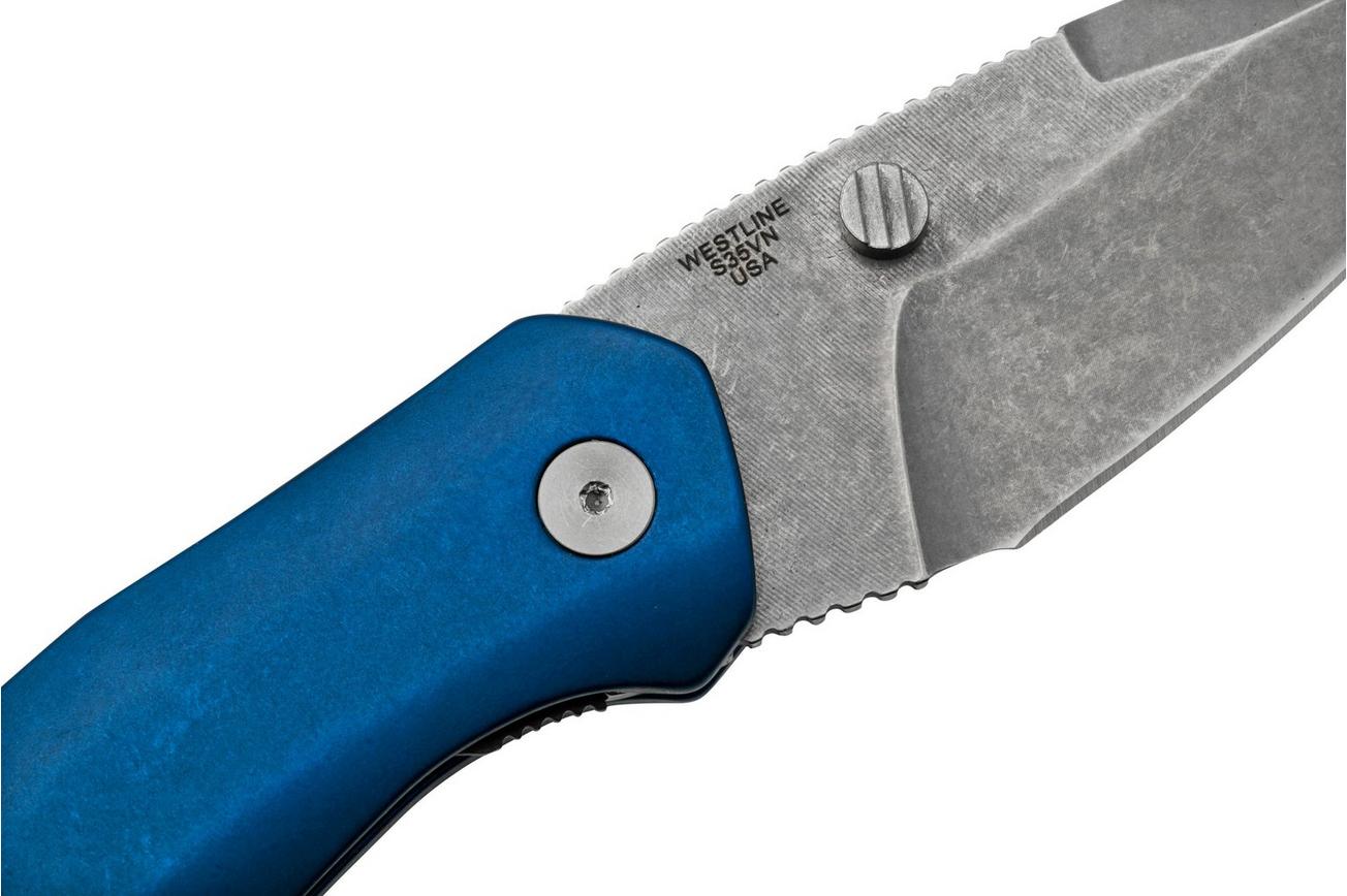 Case Westline 36552 Blue Anodized Aluminum, Drop Point Blade S35VN, zakmes