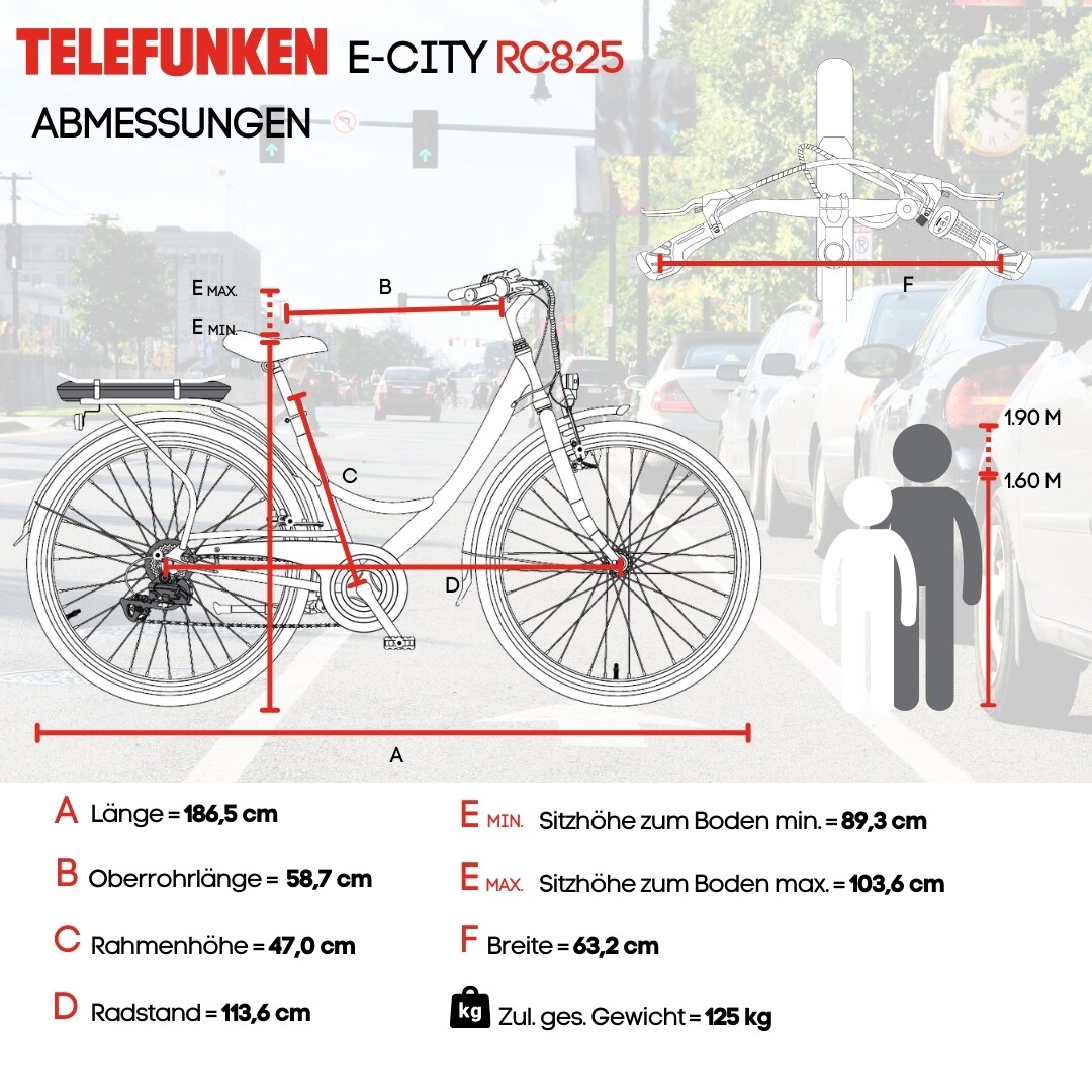 TELEFUNKEN RC825 E-City-Bike 28