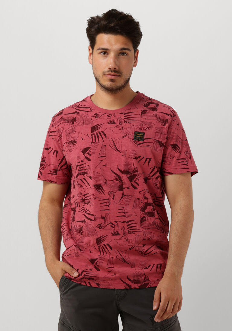 PME LEGEND roze pme legend t-shirt short sleeve r-neck slub jersey aop