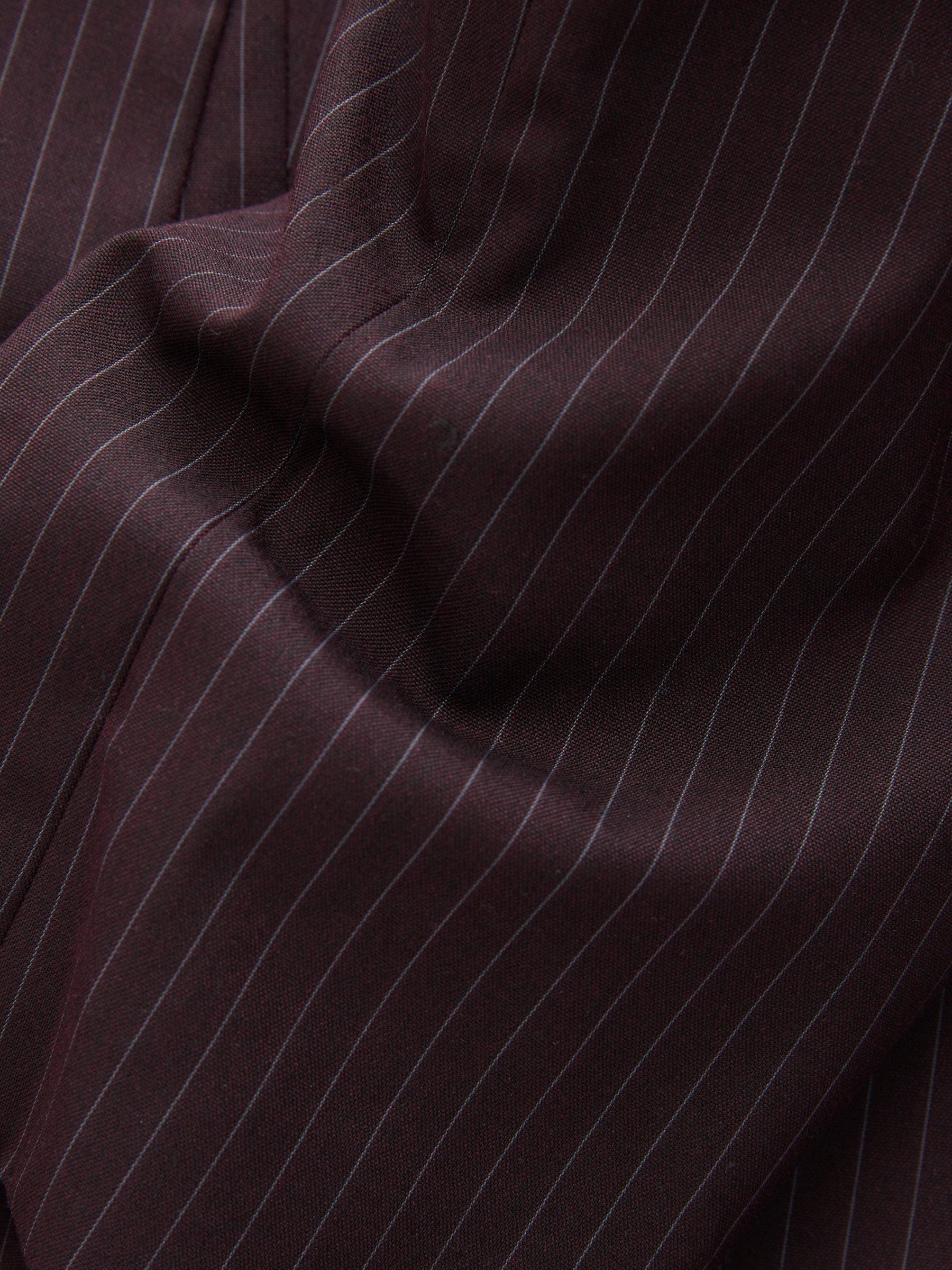 Burgundy Striped - Ruimvallend blazer met gerimpelde mouwen