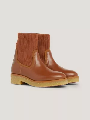Botas de meia em couro crepe