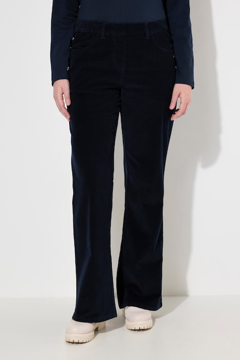 Cordhose Mary, weites Bein, Elastikbund, Biobaumolle