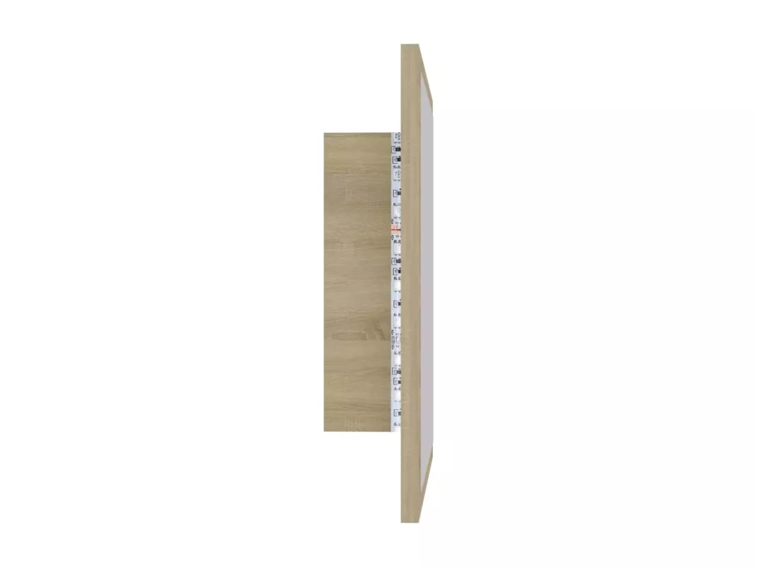 Miroir LED de salle de bain Chêne sonoma 40x8,5x37 cm Acrylique