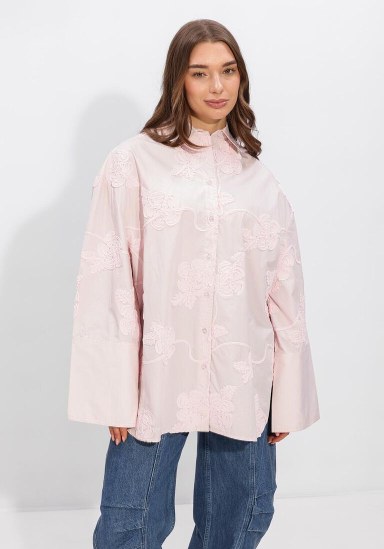 witte rotate blouses flower oversized shirt