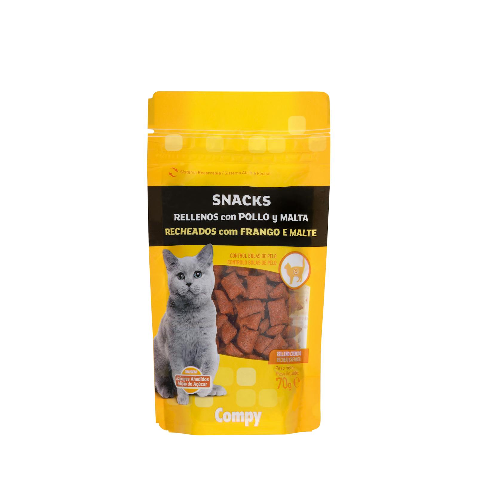 Friandises pour chats fourrées au poulet et au malt Compy