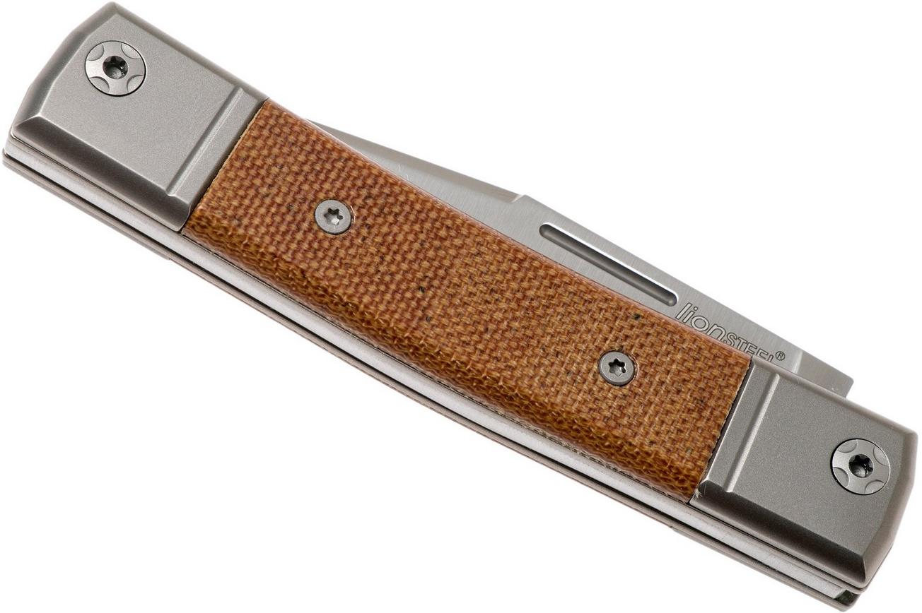 LionSteel BestMan BM1 CVN Natural Canvas Micarta slipjoint zakmes