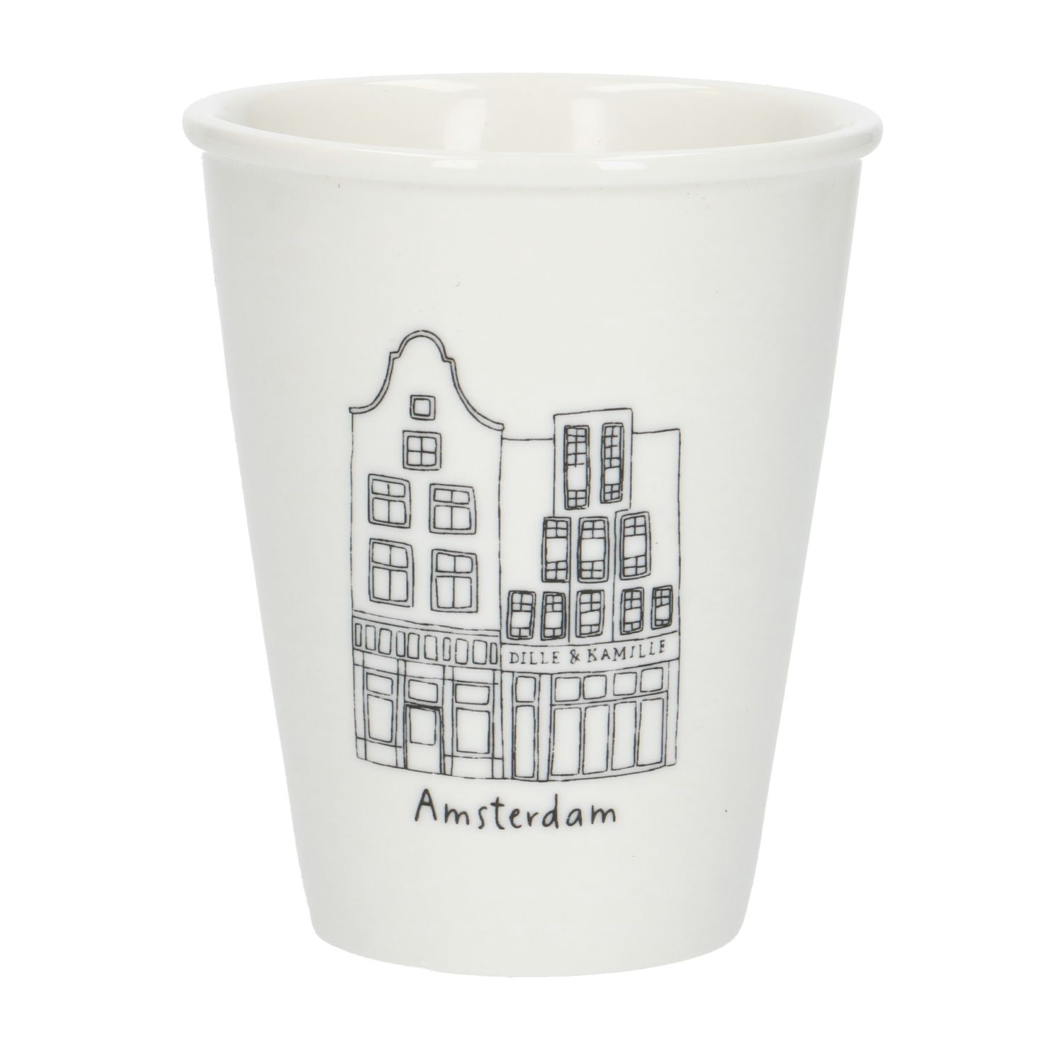 Gevel mok, Amsterdam Nieuwendijk, porselein, 200 ml