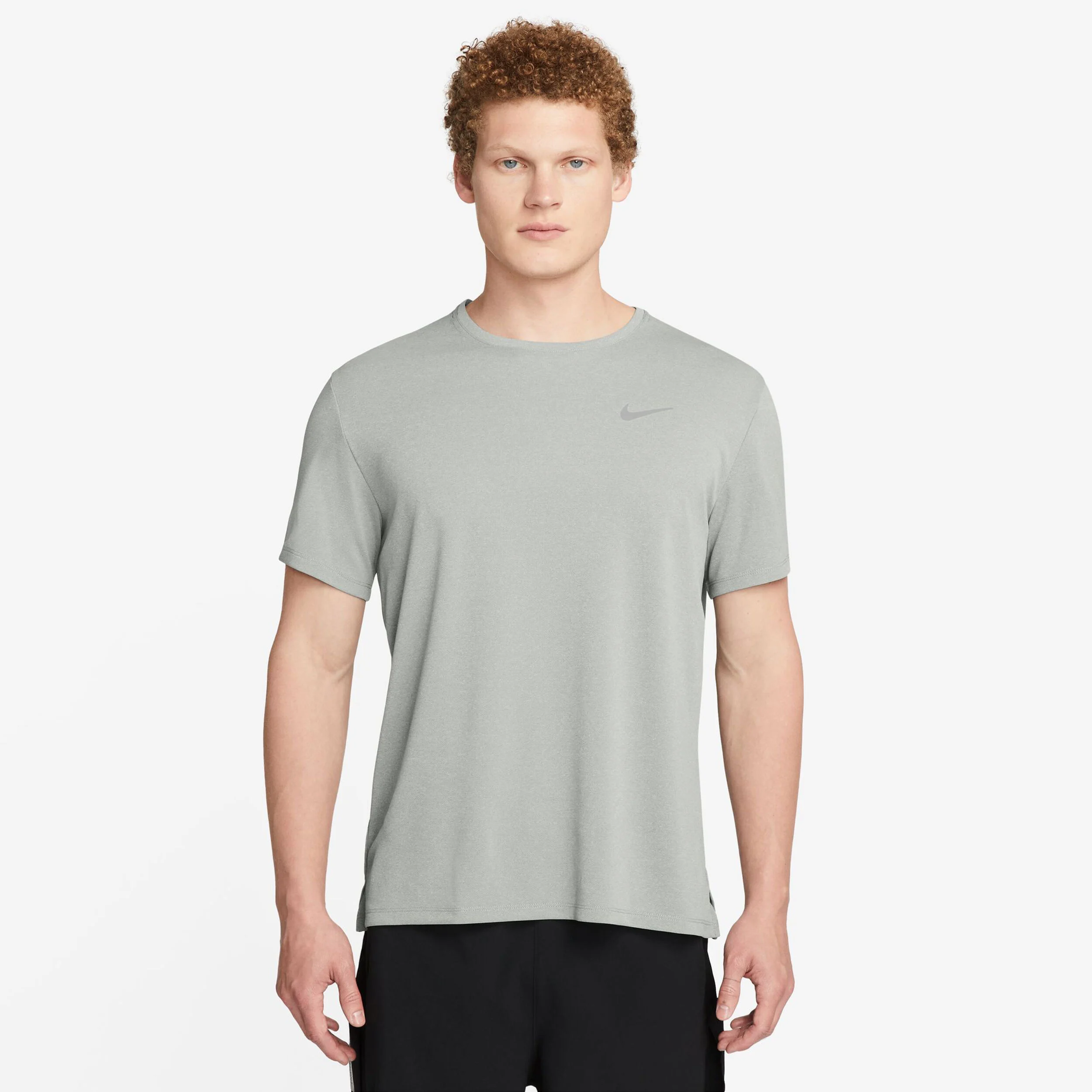 Nike Dri-Fit Miler Dri-Fit Miler UV Maillot De Course Hommes - Gris Clair