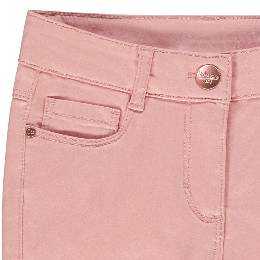 Pantalon slim en twill uni pour fille - Multicolore