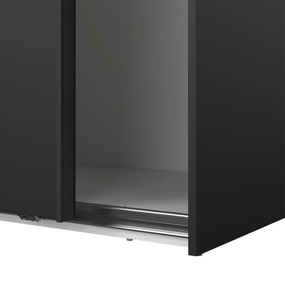 Hioshop Como schuifdeurkast 2 deuren 180x220cm mat zwart