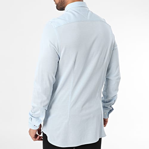 Chemise Manches Longues Slim 1985 Knitted 0675 Bleu Clair