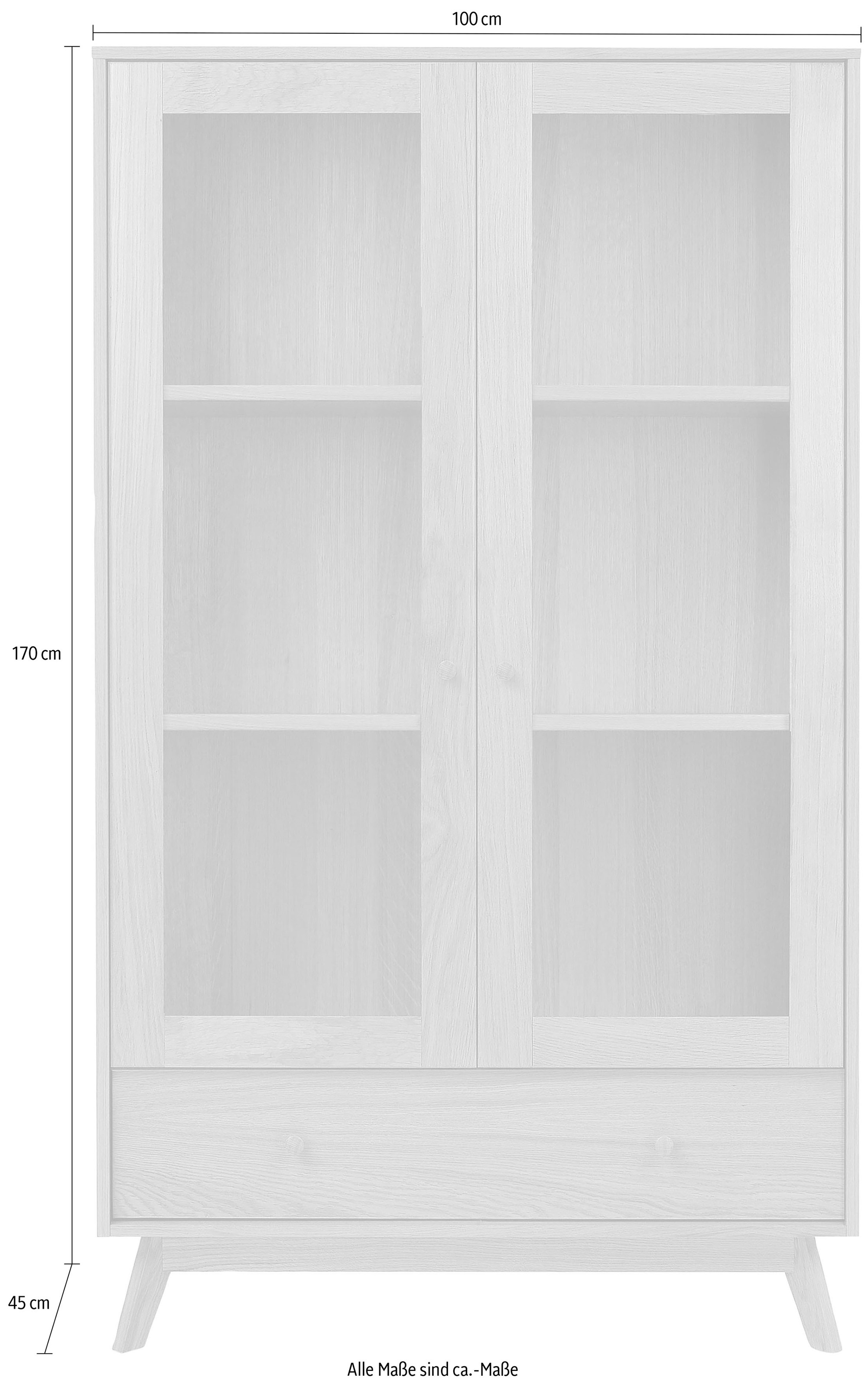Woodman Glasvitrine »Kensal« im schlichten skandinavischen Design, Holzfurnier aus Eiche, FSC®