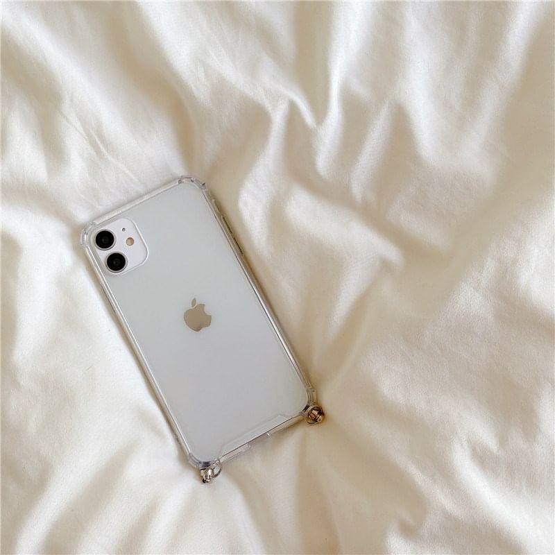 Muniepolis - Transparante legering lanyard telefoonhoes - iPhone 15 Pro Max / 15 Pro / 15 Plus / 15 / 14 Pro Max / 14 Pro / 14 Plus / 14 / 13 Pro Max / 13 Pro / 13 / 13 mini / 12 Pro Max / 12 Pro / 12 / 12 mini / 11 Pro Max / 11 Pro / 11