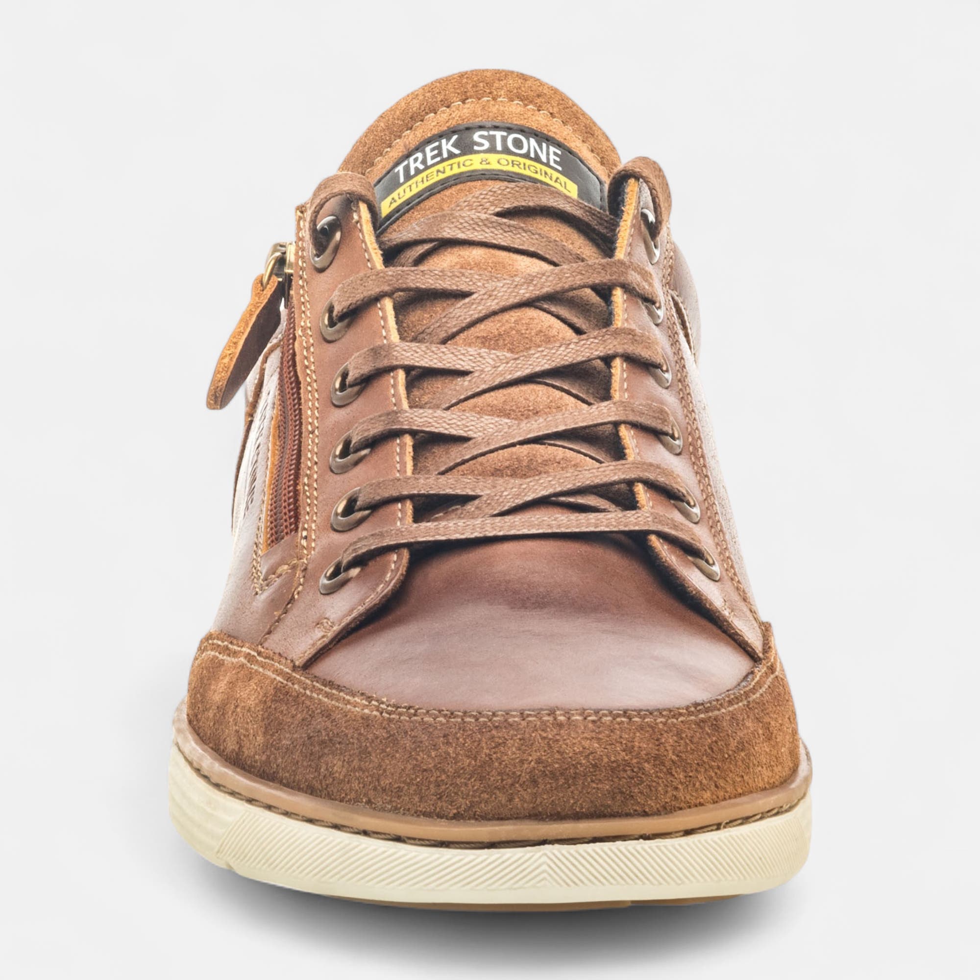 Baskets basses Homme en cuir cognac