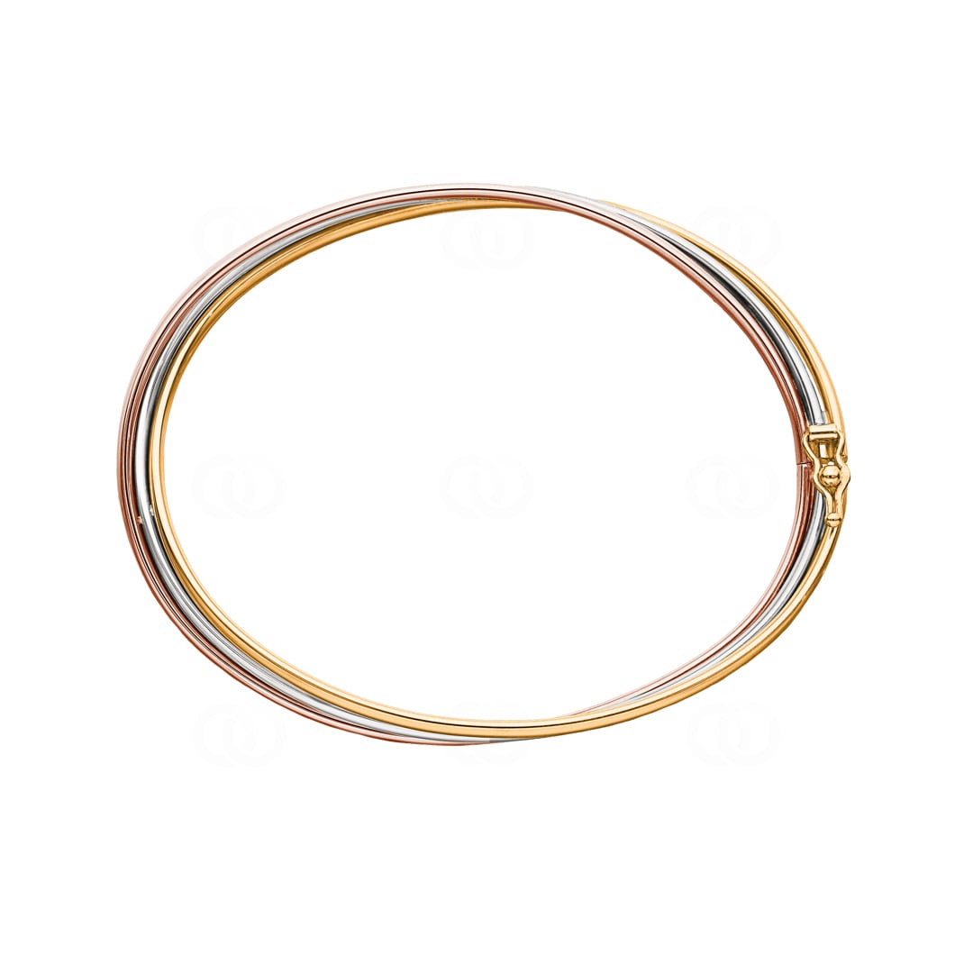 Armreif oval 750/18 K Tricolor verschweisst 48x58mm