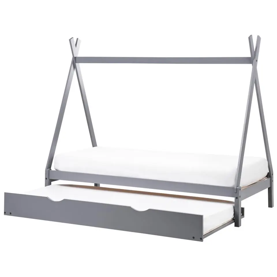 TALMONTIERS - Onderschuifbed - Grijs - 90 x 200 cm - Grenenhout