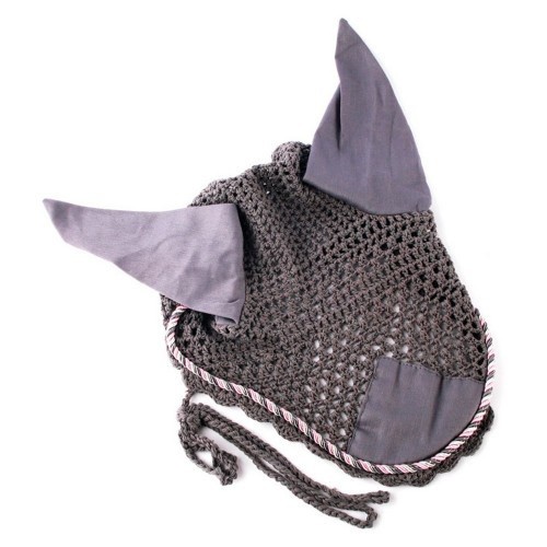 Armadilha de luxo para moscas em cavalos, cinza/rosa/prateada