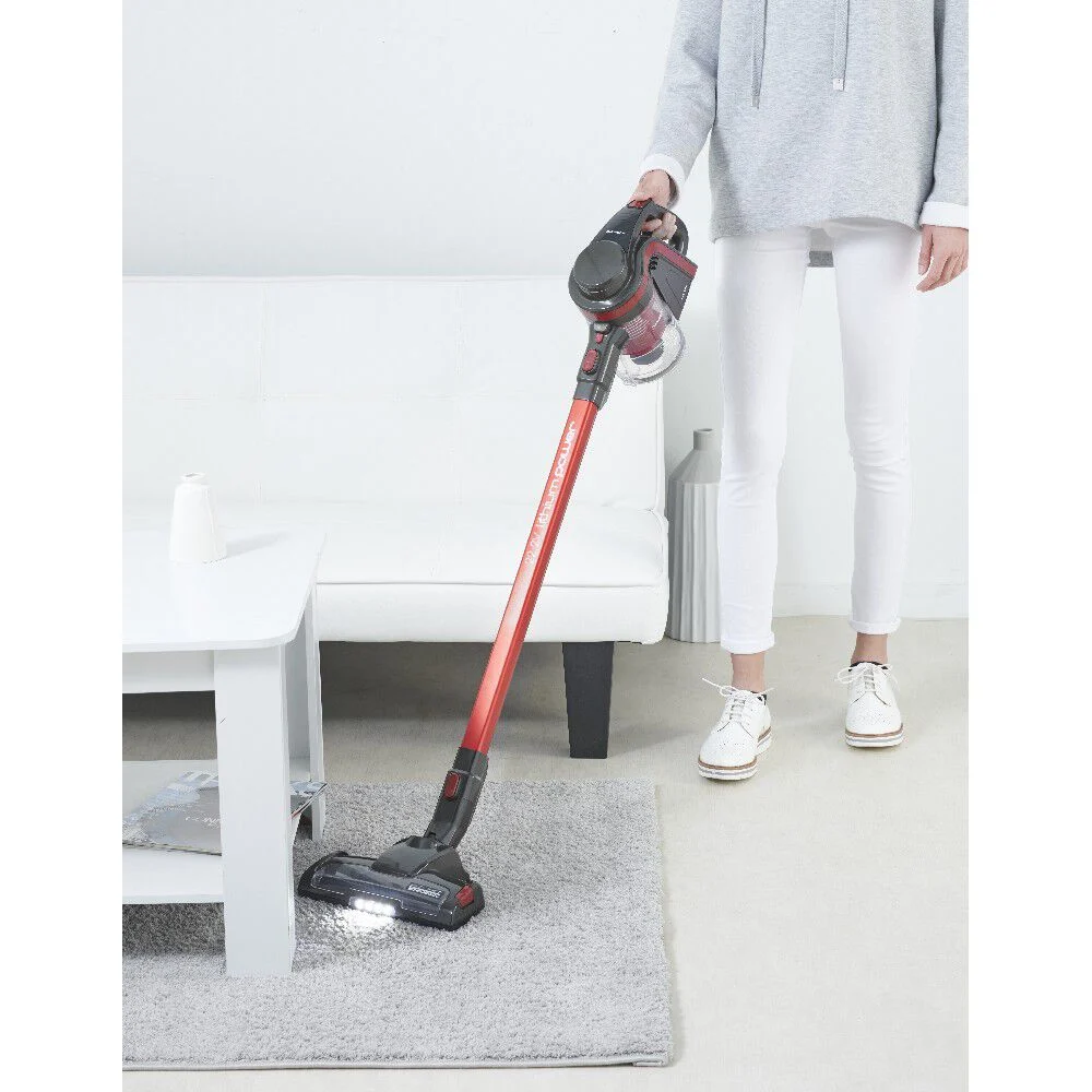 Aspirateur 2 en 1 sans fil sans sac silencieux Homday rouge