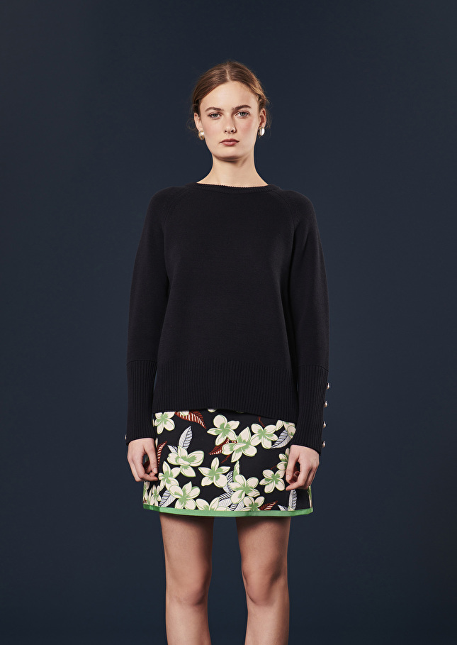 Pull Pierrickbleu nuit en laine et coton