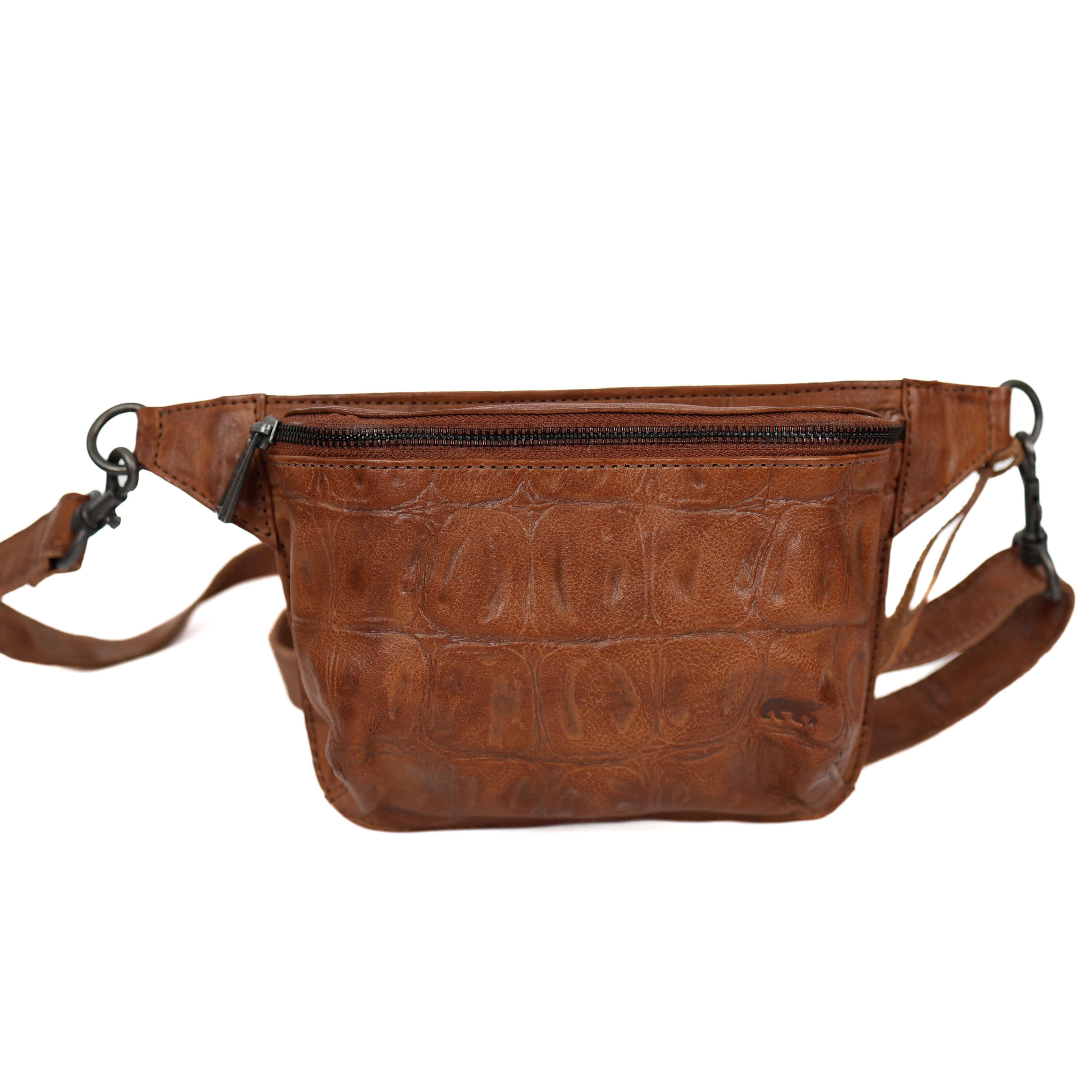 Crossbody tas 'Stef' cognac croco