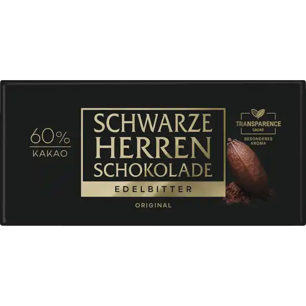 Schwarze Herren Schokolade Edelbitter