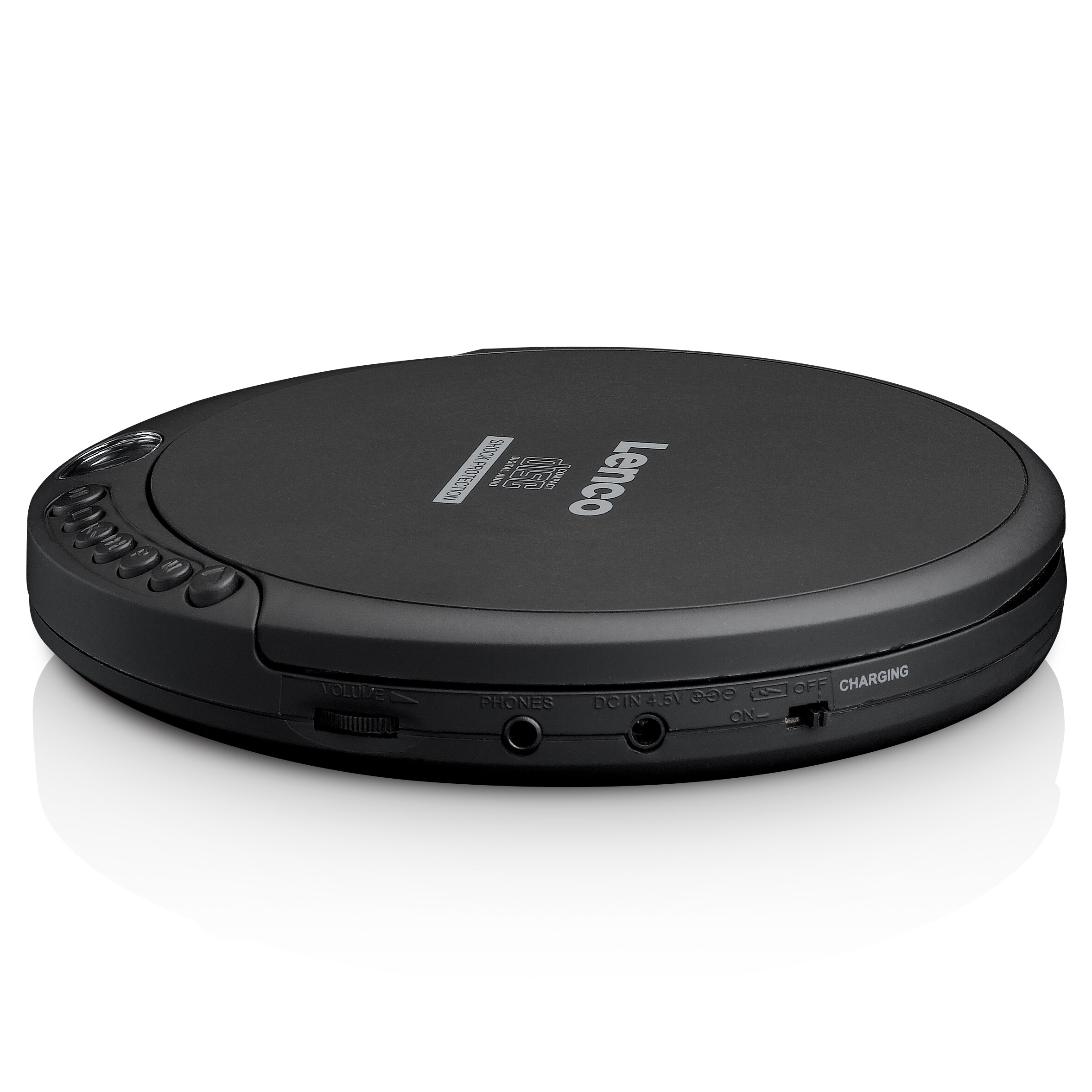 Lenco CD-200 - Tragbarer CD-Player mit Anti-Schock - Hörbuchfunktion - Akku-Aufladefunktion - Schwarz