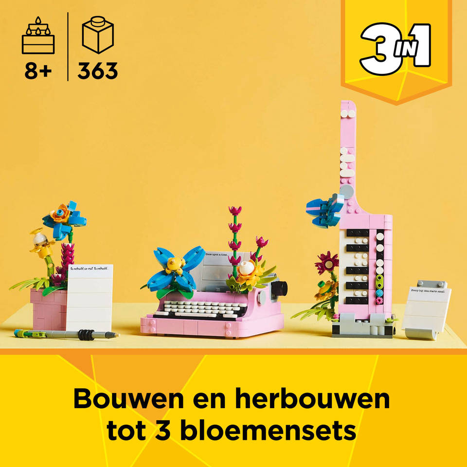 LEGO Creator 3-in-1 typemachine met bloemen 31169
