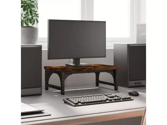 Support de moniteur chêne fumé 37x23x14 cm bois d'ingénierie