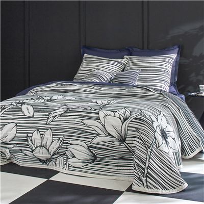 Jeté jacquard grandes fleurs