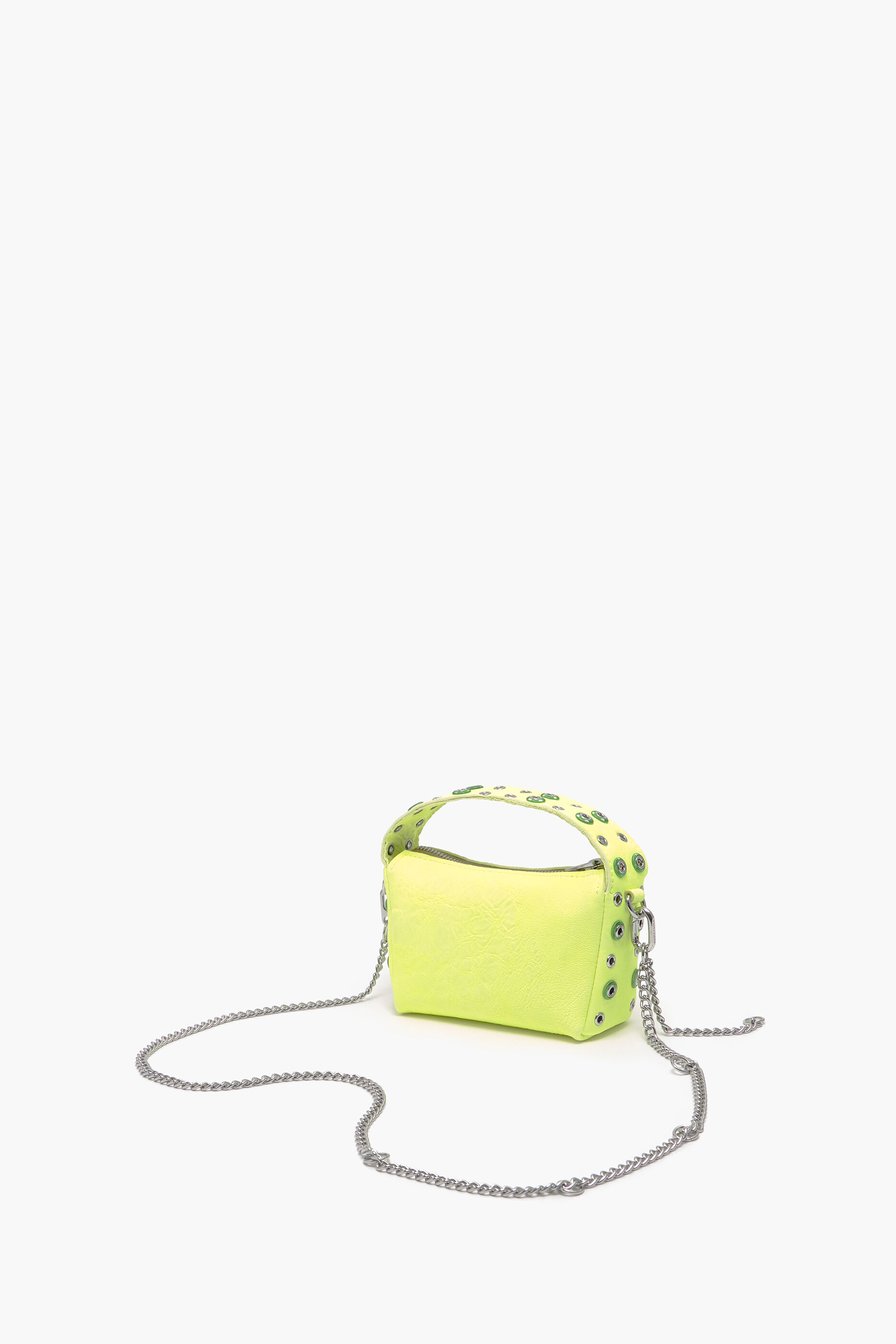 Bolsa hobo de couro amarela tamanho XS