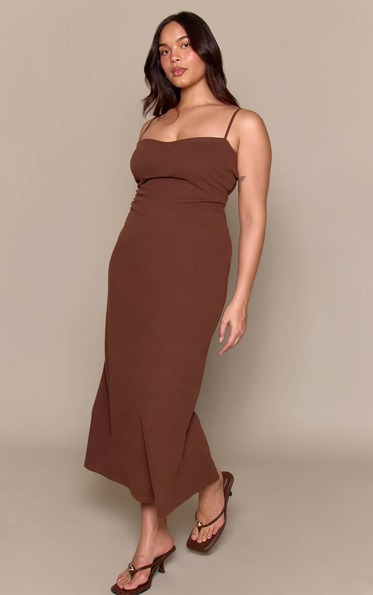 Chocolat Robe Maxi Grande Taille Au Toucher Doux