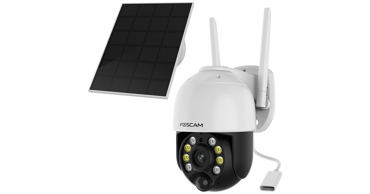FoscamB4, 100% draadloze 2K/4MP Pan/Tilt batterijcamera  (Wit)