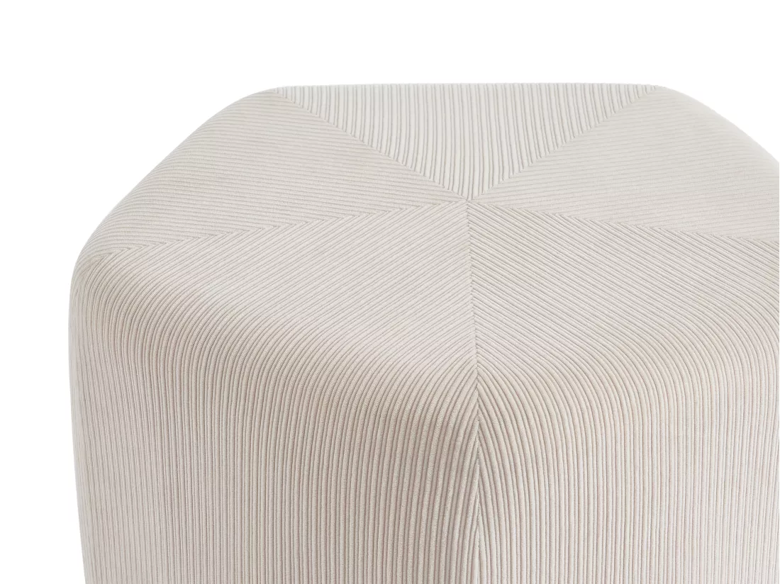Pouf en velours côtelé beige TALODI