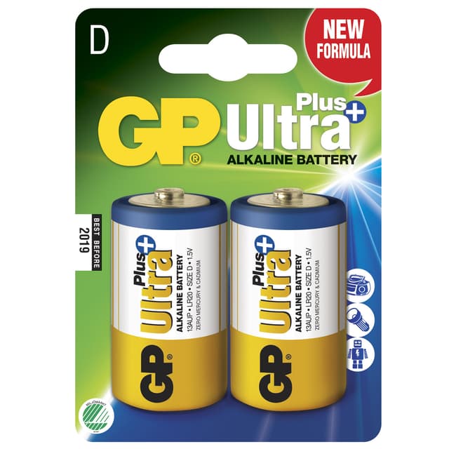 Ultra Plus alkalisk D LR20 2-p