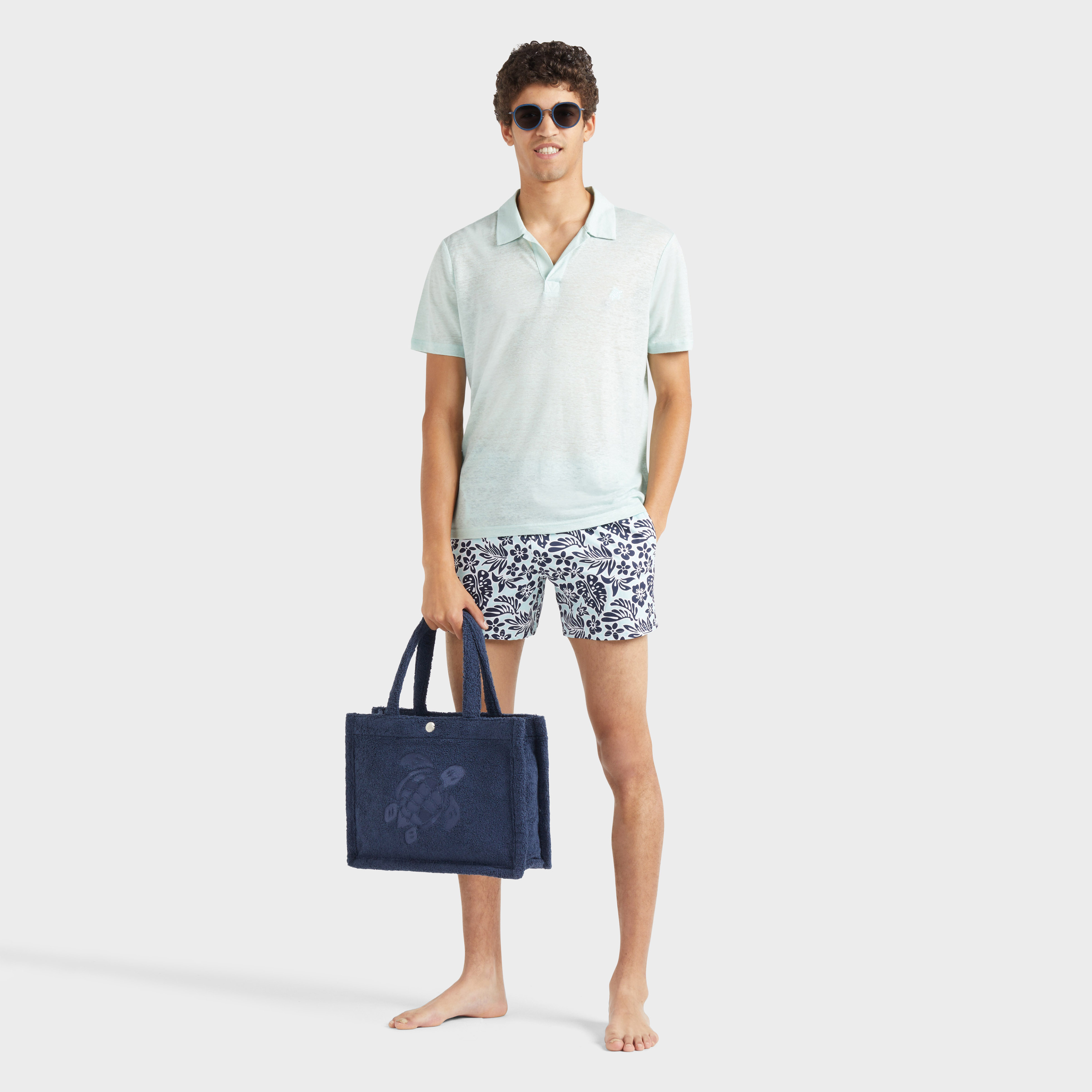 Maillot de bain court stretch homme Jungle Leaves