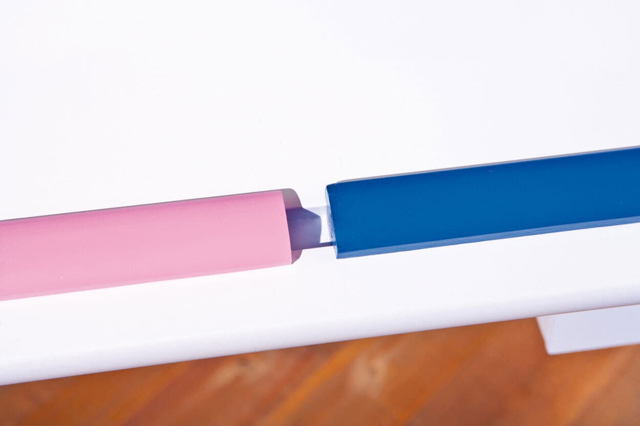 Schreibtisch Julian 109x63-96cm blau/rosa - weiß