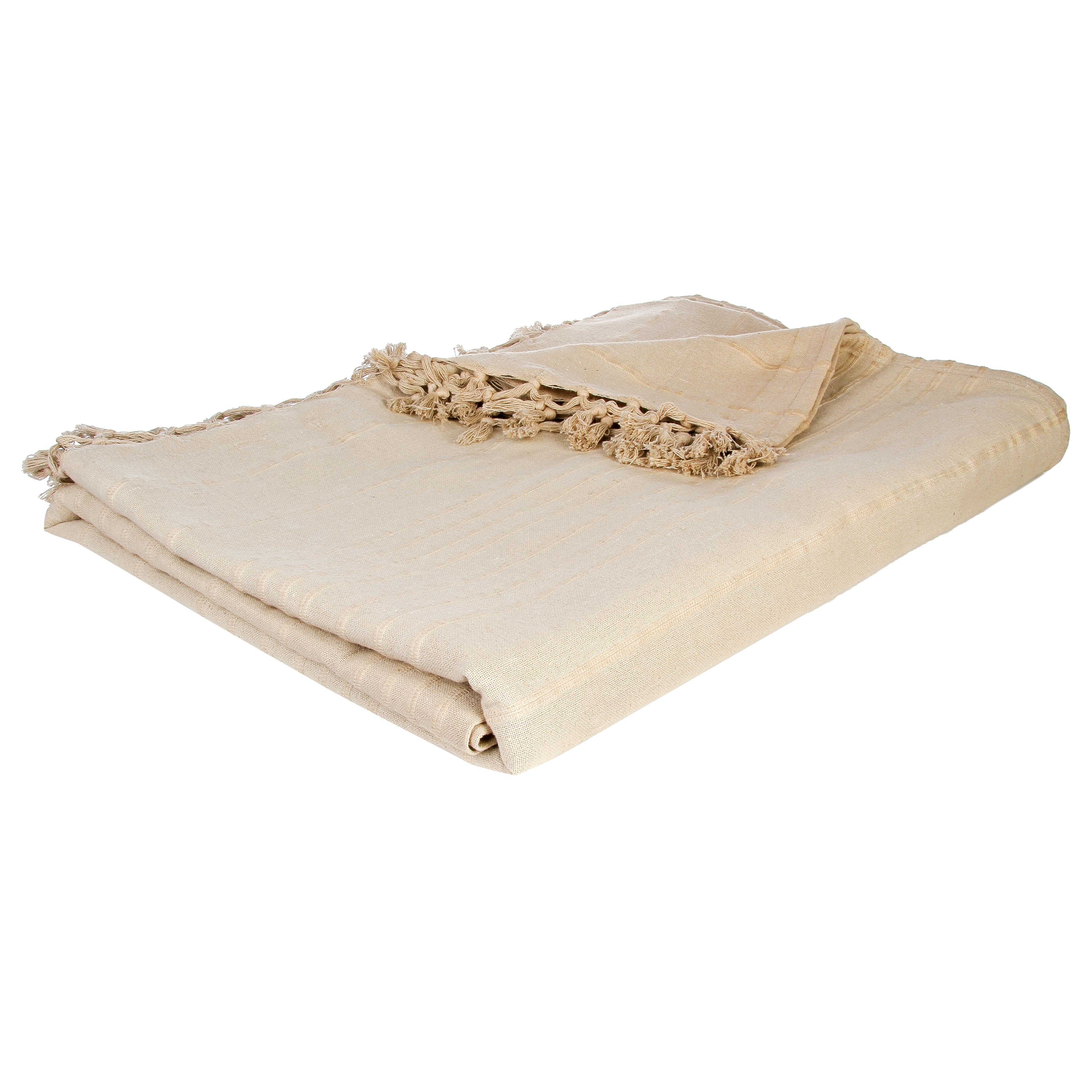 JETE DE LIT EN COTON LIN 230X250CM