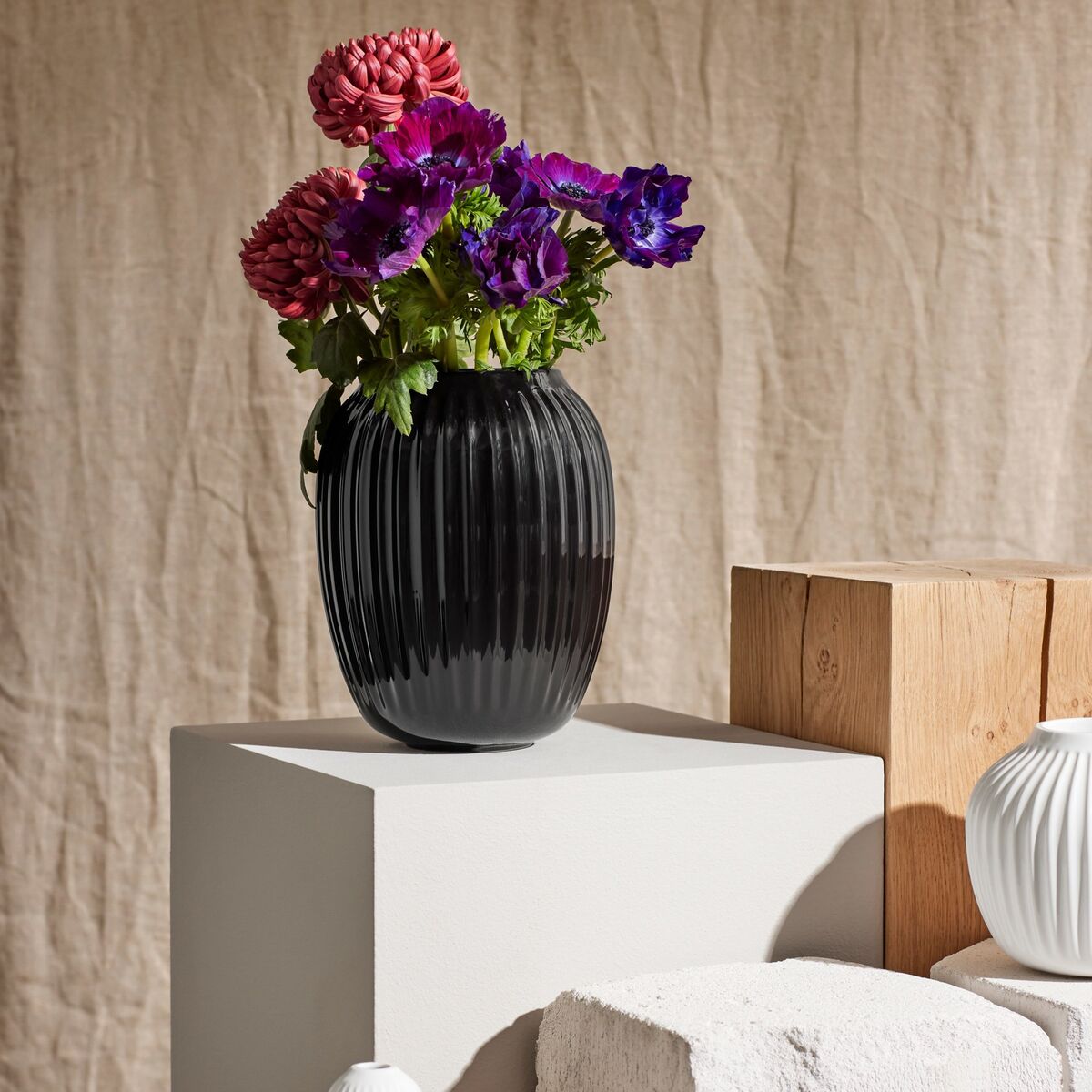 Hammershøi vase 21 cm, svart