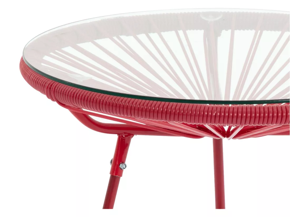 Salon de jardin en fils de résine tressés : 2 fauteuils, un banc et une table - Terracotta - ALIOS III de MYLIA